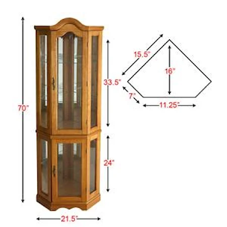 Lighted Corner Curio Cabinet